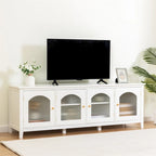 71 TV Cabinet w/ Solidwood Frame, Changhong Glass Door, Metal Handle