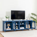 71 TV Cabinet w/ Solidwood Frame, Changhong Glass Door, Metal Handle