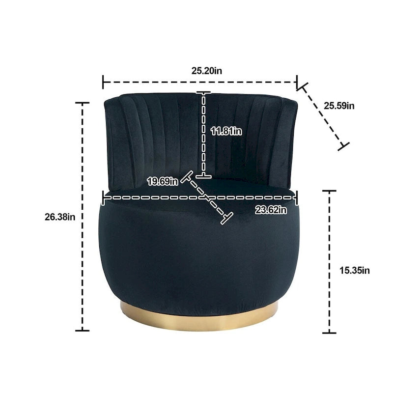 360 Degree Swivel Cuddle Barrel Accent Chairs with Wide Upholstered