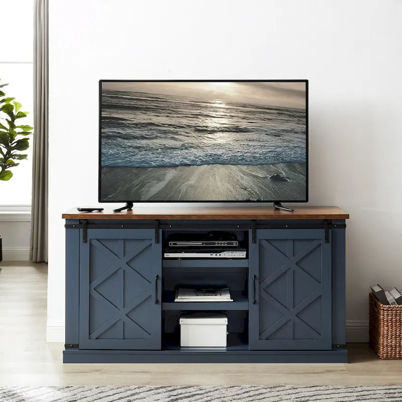 58 Farmhouse Sliding Barn Door TV Stand - Fits TVs up to 65 - 58 in Width