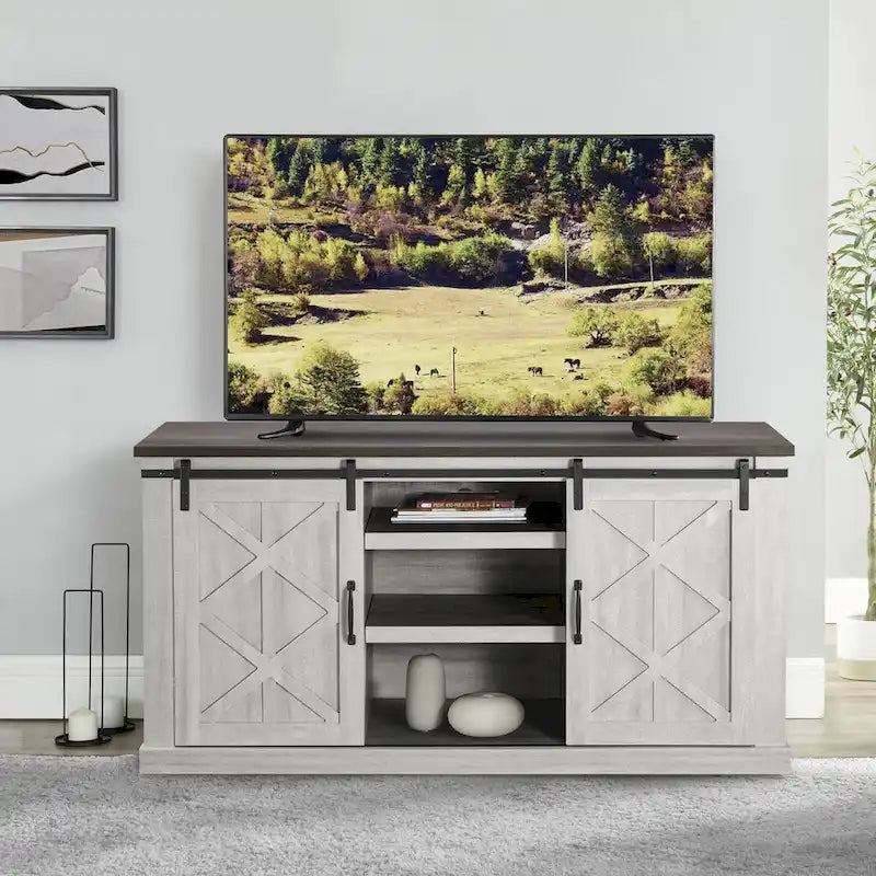 58 Farmhouse Sliding Barn Door TV Stand - Fits TVs up to 65 - 58 in Width