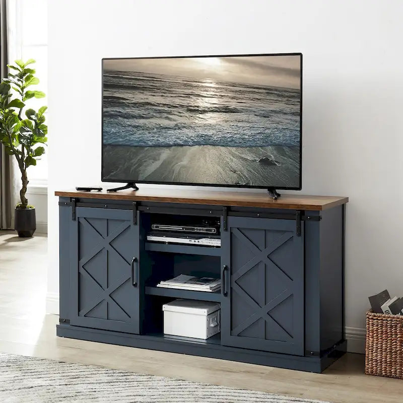 58 Farmhouse Sliding Barn Door TV Stand - Fits TVs up to 65 - 58 in Width