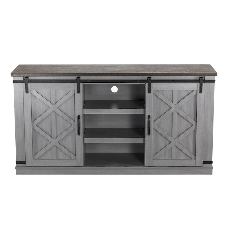 58 Farmhouse Sliding Barn Door TV Stand - Fits TVs up to 65 - 58 in Width