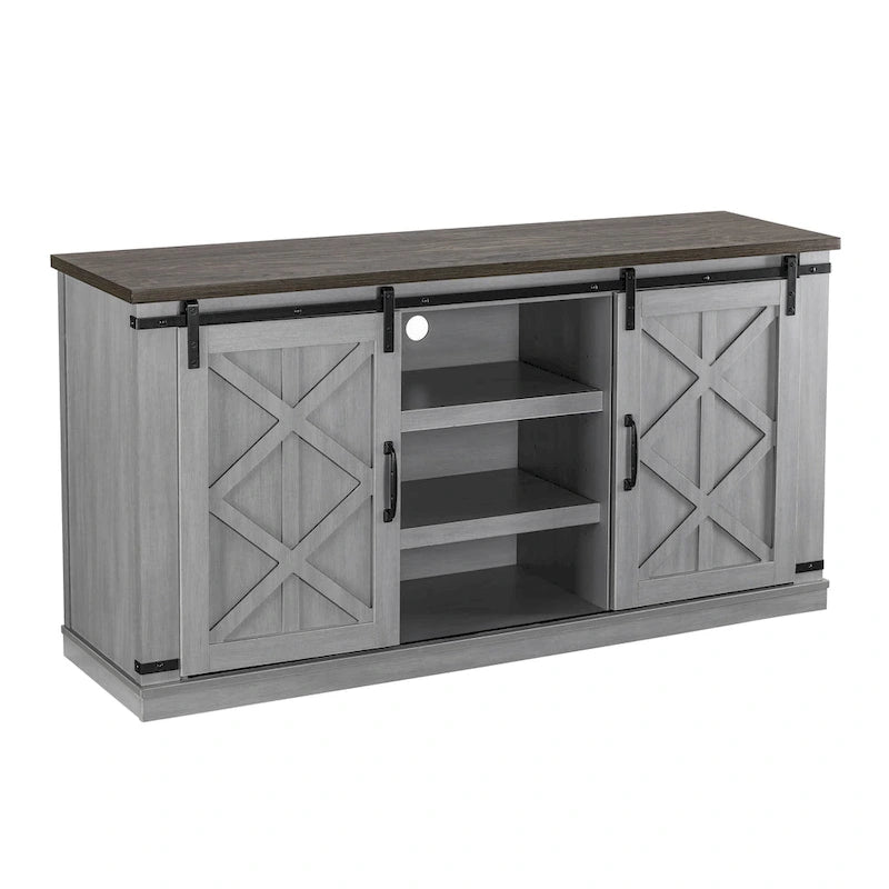 58 Farmhouse Sliding Barn Door TV Stand - Fits TVs up to 65 - 58 in Width
