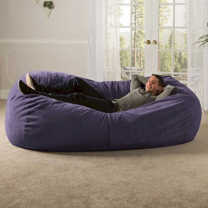 7 Foot Giant Bean Bag Sofa For Adults - Premium Chenille