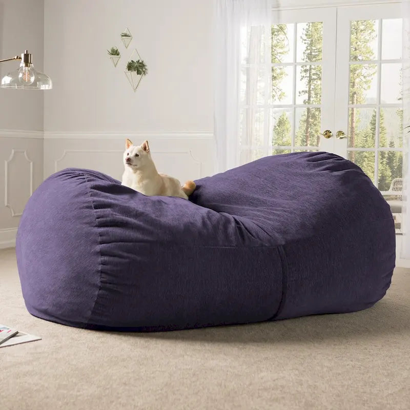 7 Foot Giant Bean Bag Sofa For Adults - Premium Chenille