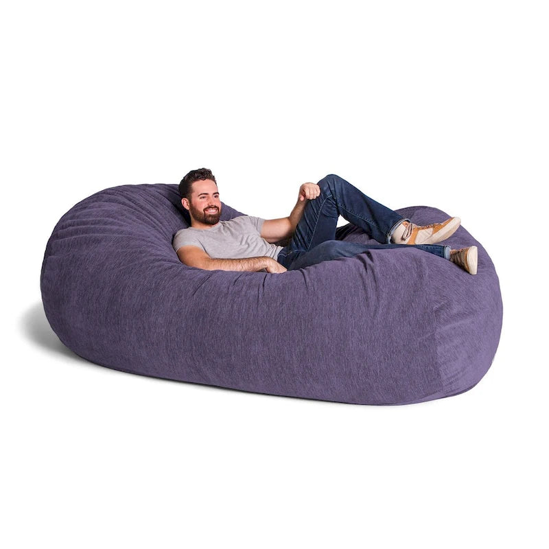 7 Foot Giant Bean Bag Sofa For Adults - Premium Chenille