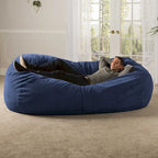 7 Foot Giant Bean Bag Sofa For Adults - Premium Chenille