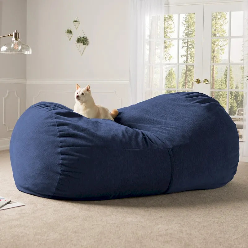 7 Foot Giant Bean Bag Sofa For Adults - Premium Chenille