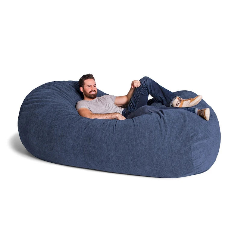 7 Foot Giant Bean Bag Sofa For Adults - Premium Chenille