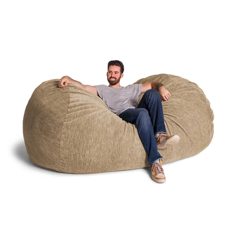 7 Foot Giant Bean Bag Sofa For Adults - Premium Chenille