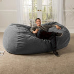 7 Foot Giant Bean Bag Sofa For Adults - Premium Chenille