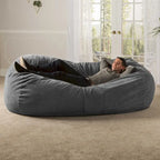 7 Foot Giant Bean Bag Sofa For Adults - Premium Chenille