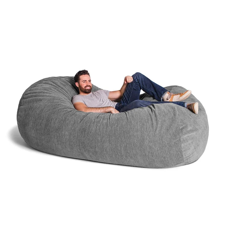 7 Foot Giant Bean Bag Sofa For Adults - Premium Chenille