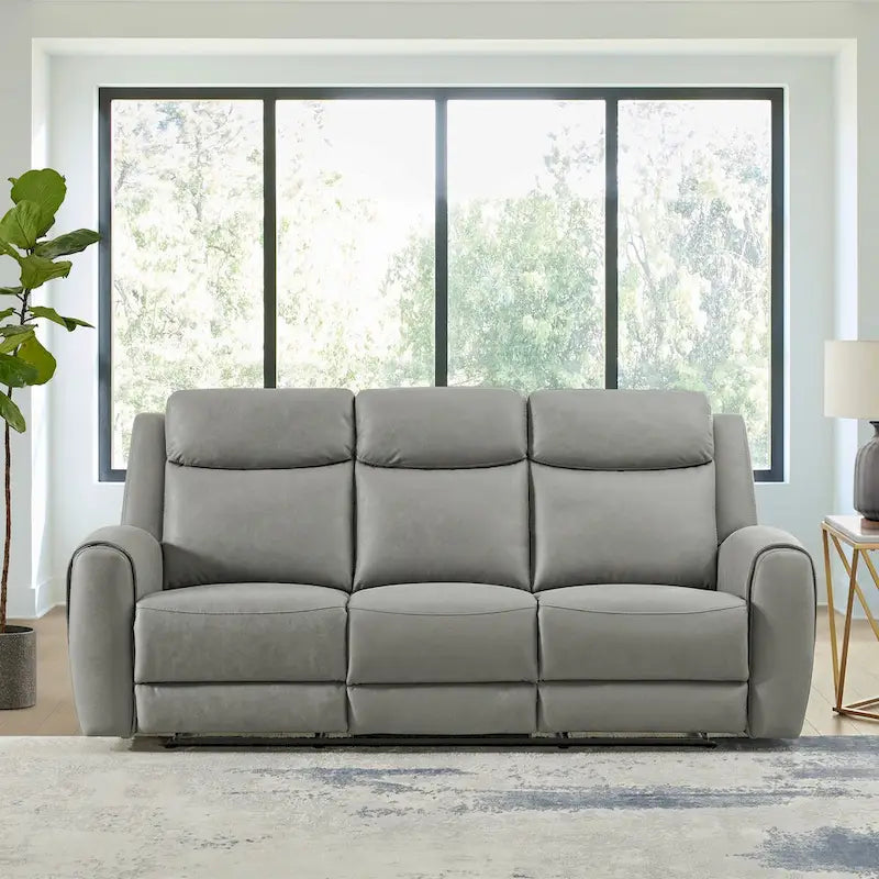 Wesley 2-Piece Transitional Reclining Set, Gray