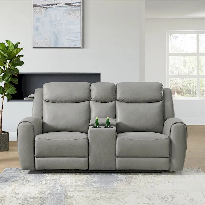 Wesley 2-Piece Transitional Reclining Set, Gray