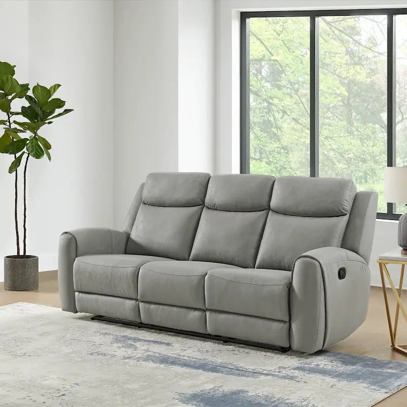 Wesley 2-Piece Transitional Reclining Set, Gray