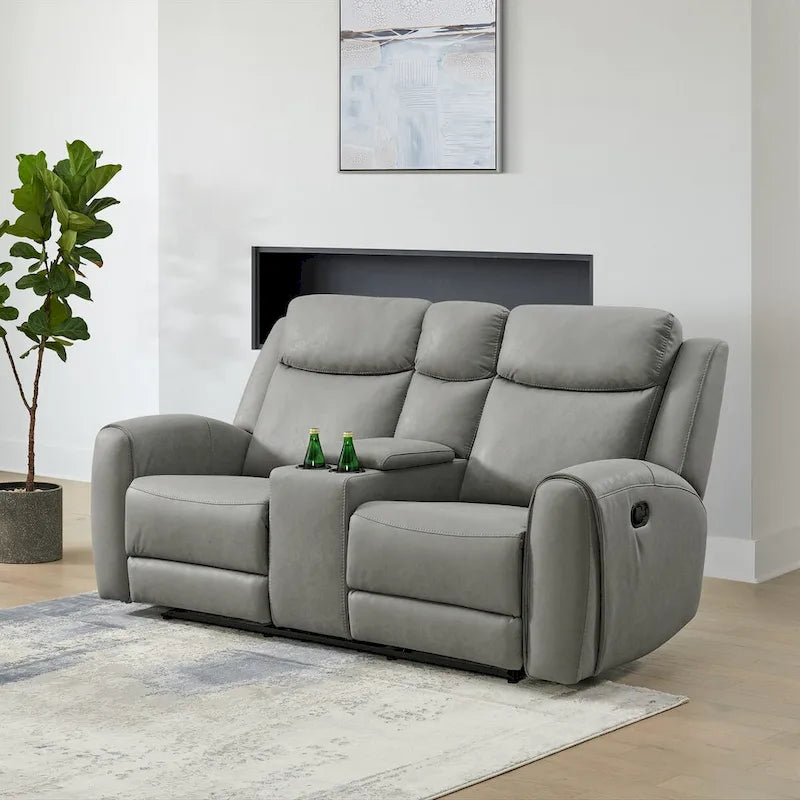 Wesley 2-Piece Transitional Reclining Set, Gray