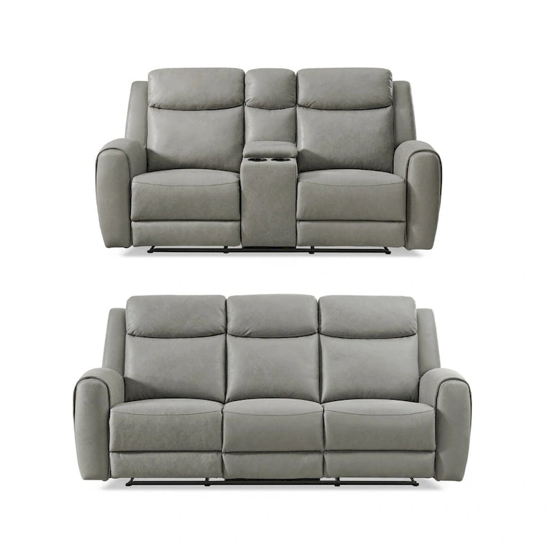 Wesley 2-Piece Transitional Reclining Set, Gray