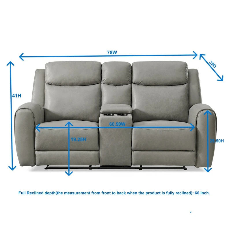 Wesley 2-Piece Transitional Reclining Set, Gray