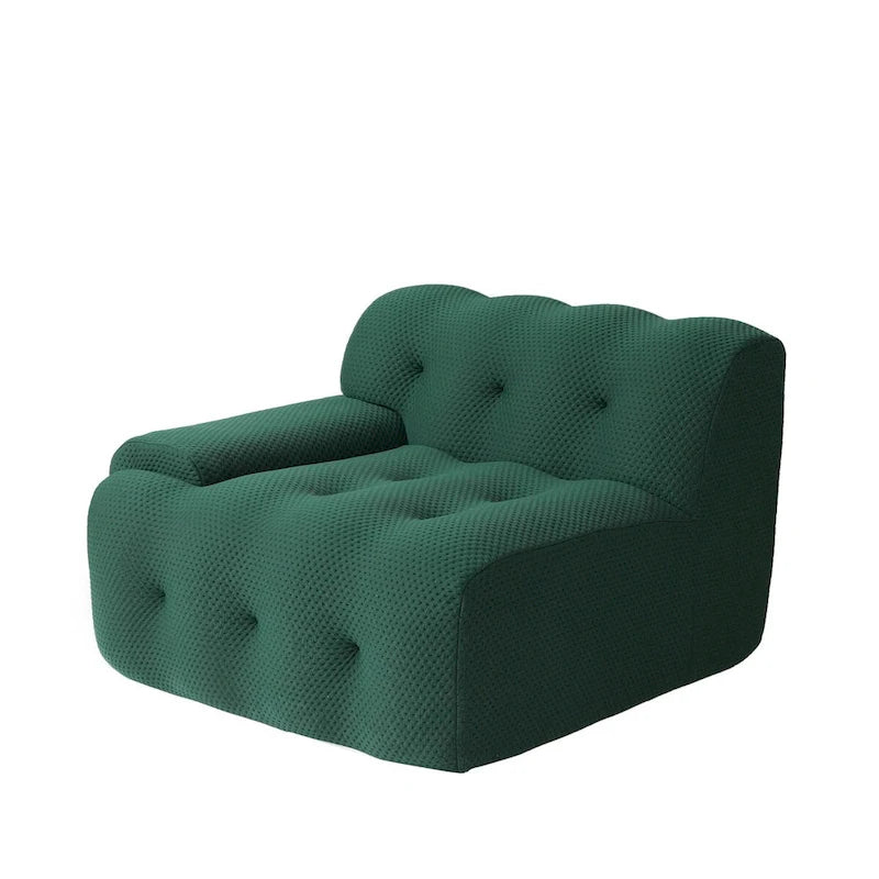 Modern Comfy Couch 3 Seater, Upholstered Floor Sofa 3D Textile Material Cloud Couch for Living Room, Apartment