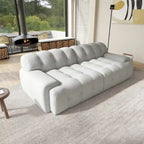 Modern Comfy Couch 3 Seater, Upholstered Floor Sofa 3D Textile Material Cloud Couch for Living Room, Apartment