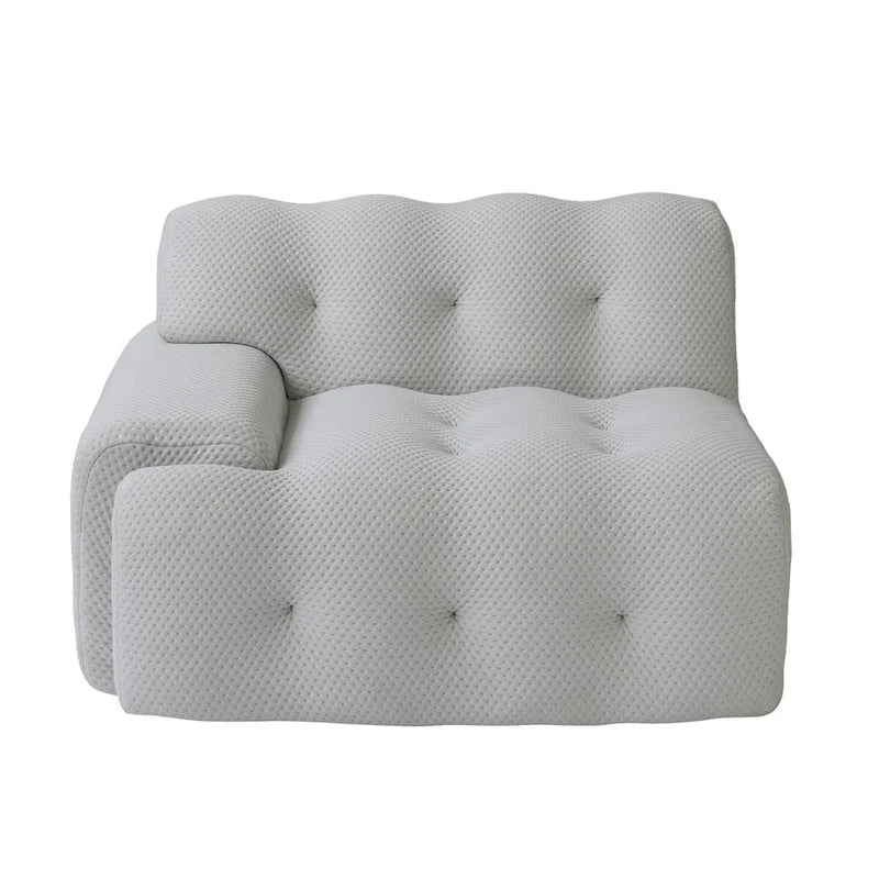 Modern Comfy Couch 3 Seater, Upholstered Floor Sofa 3D Textile Material Cloud Couch for Living Room, Apartment