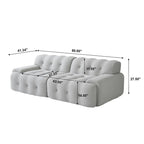 Modern Comfy Couch 3 Seater, Upholstered Floor Sofa 3D Textile Material Cloud Couch for Living Room, Apartment