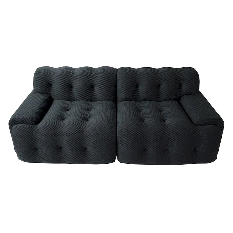Modern Comfy Couch 3 Seater, Upholstered Floor Sofa 3D Textile Material Cloud Couch for Living Room, Apartment