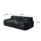Modern Comfy Couch 3 Seater, Upholstered Floor Sofa 3D Textile Material Cloud Couch for Living Room, Apartment