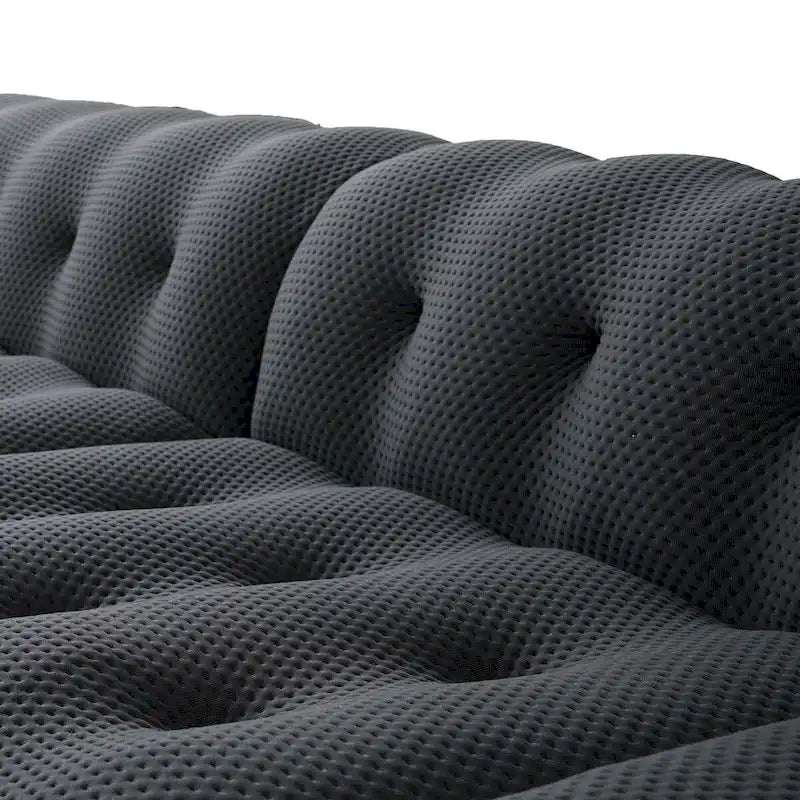 Modern Comfy Couch 3 Seater, Upholstered Floor Sofa 3D Textile Material Cloud Couch for Living Room, Apartment