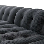 Modern Comfy Couch 3 Seater, Upholstered Floor Sofa 3D Textile Material Cloud Couch for Living Room, Apartment