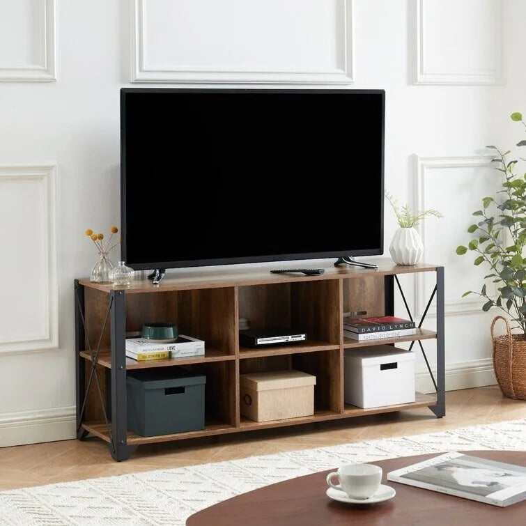 Wood Media Console TV Stand Entertainment Center