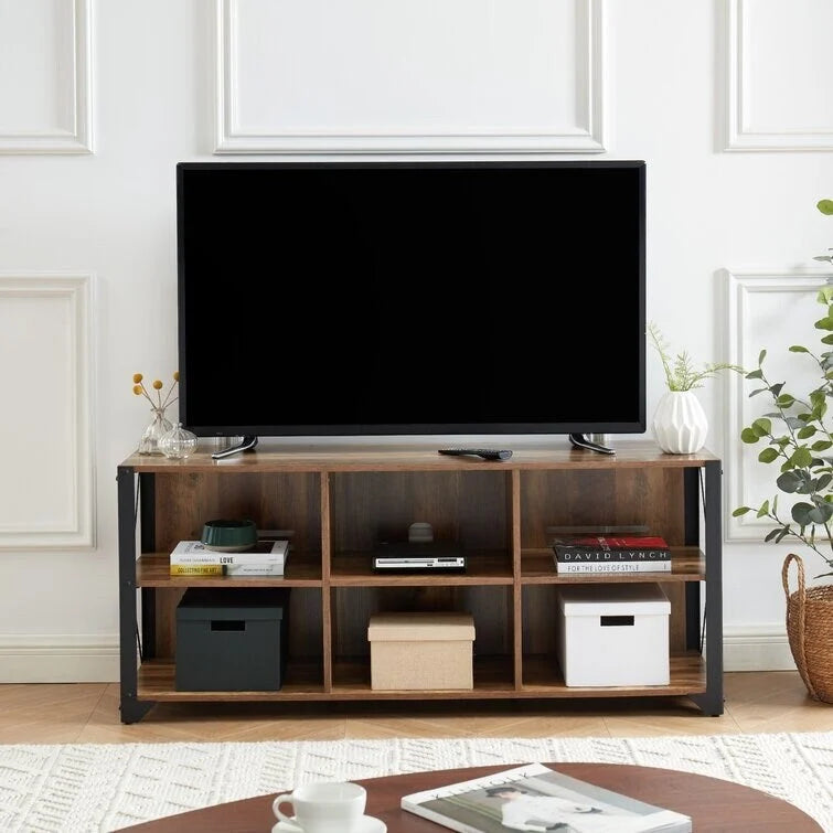 Wood Media Console TV Stand Entertainment Center